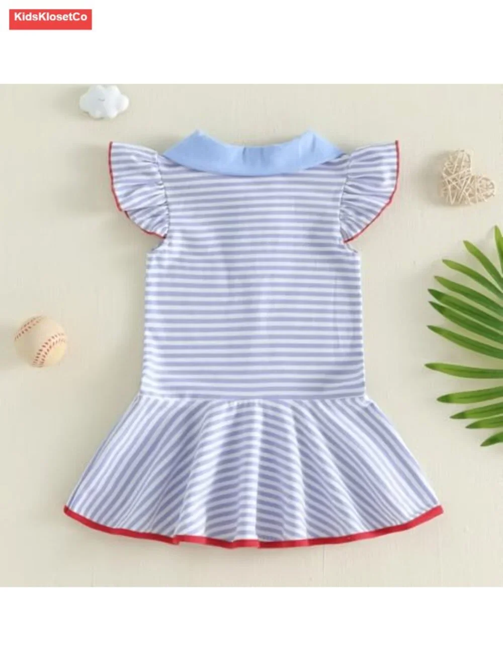 Toddler Baby Girl Sleeveless Cotton Dress with Collar Button
